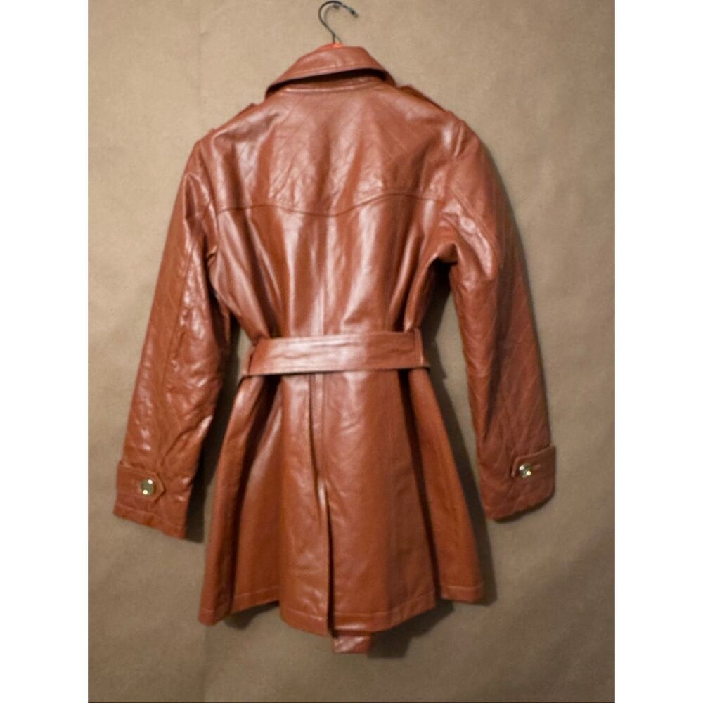 IMAN Leather Coat Tie Waist - Picture 14 of 15
